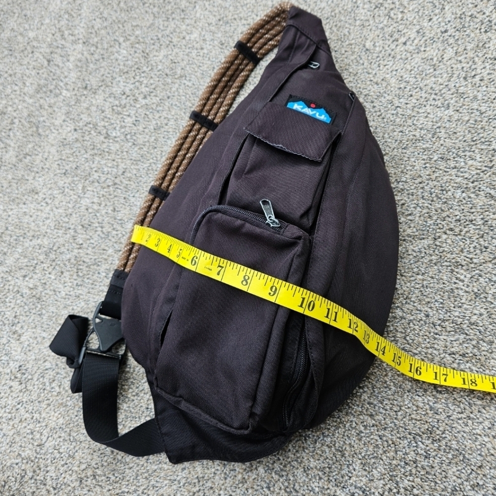 Kavu Rope Sling Bag Hiking One Shoulder Backpack Black Brown Travel Outdoor Bag - Picture 9 of 15